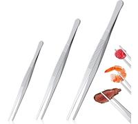 Pinzas de cocina, pinzas de acero inoxidable, 4 unidades, pinzas de cocina, pinzas de carne, para cocineros, celebraciones familiares, culinarias (20 cm, 25 cm, 30 cm)
