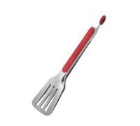 Pinzas de cocina, Pinzas for parrilla con mango de silicona acero inoxidable, negro y rojo, 26-34cm(Rosso,26cm)