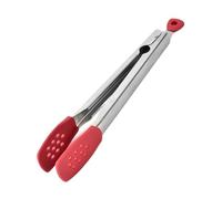 Pinzas de cocina, Pinzas for parrilla de acero inoxidable Mango silicona Multicolor 29,5 cm(Rosso)