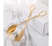 Pinzas de cocina, Pinzas for parrilla tipo tijera for comida, ensalada, fiesta, barbacoa, plata, oro, 23cm(Gold)