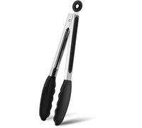 Pinzas de Cocina Silicona, 26cm, Pinzas Alimentarias con Punta de Silicona, Utensilios de Cocina Resistentes al Calor, Pinzas para Alimentos en Acero Inoxidable para Barbacoa, Freidora de Aire