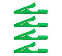 Pinzas De Cocodrilo Aisladas Con Conector Hembra 2 Mm Y Adaptador Banana For Accesorios Prueba Medidores(4PCS-Green)