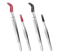 Pinzas De Codo De 2 Piezas Y Pinzas De Punta De 2 Piezas, Pinzas De Acero Inoxidable, Herramientas De Agarre Para Manualidades, Laboratorios, Joyería