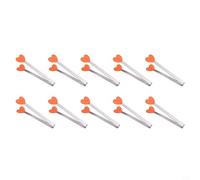 Pinzas de comida en forma de corazón, paquete de 10 pinzas de cocina de 5.3 pulgadas con puntas de silicona, clips de cocina de acero inoxidable para barbacoa y servir (amarillo)