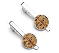 Pinzas de corbata de faraón con estampado de jeroglíficos del antiguo Egipto para hombre, para corbata, para regalos de boda, negocios, 5,5 x 2,2 cm, 5.5x2.2cm, aleación, No es una piedra preciosa