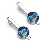 Pinzas de corbata de gato con cielo estrellado para hombre, para corbata, para regalos de boda, negocios, 5,5 x 2,2 cm, 5.5x2.2cm, aleación, No es una piedra preciosa