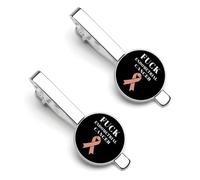 Pinzas de corbata plateadas para hombre, conmemorativas del cáncer de endometrio. Juego de 2 unidades. Ideales para aniversarios de boda, graduaciones y eventos de negocios.