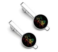 Pinzas de corbata Rasta Lion Judah con la bandera de Etiopía para hombre, pinzas de corbata únicas para bodas, aniversarios y negocios.