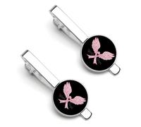 Pinzas de corbata Wings Of Hope para la concientización sobre el cáncer de mama para hombres, alfileres de corbata regulares para bodas, aniversarios y negocios.