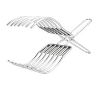 Pinzas de corte de acero inoxidable diseñadas para asar carne y pan con soporte para alimentos que permite rebanadas seguras y precisas