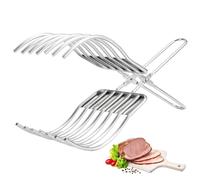 Pinzas de Corte para Asador, Pinza Corta Asado Inoxidable, Guía de Rebanado de Carne, Pinzas de Acero Inoxidable, Puede Agarrar Fácilmente Jamón, Pan, Parrillas y Otros Alimentos.