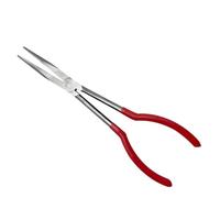 Pinzas de crisol de 11 pulgadas para fundición de joyas de cuarzo de silicona de fusión de ángulo recto/curvado, herramientas de agarre, alicates de punta recta doblada