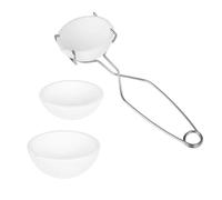 Pinzas De Crisol Juego de cuenco y taza de cerámica for derretir pequeños recipientes for derretir oro, plata y cobre con mango de pinzas for látigo Para Crisol(Clip with bowl NO1)