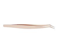 Pinzas de extensión de pestañas, Pinzas de pestañas semicurvadas a prueba de óxido para mujer para maquillador(Pearl gold and gold feather clip)