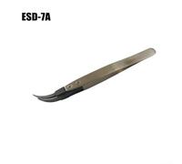 Pinzas de fibra de carbono seguras ESD para montaje, herramientas antiestáticas altas con puntas reemplazables para sala limpia y reparación electrónica (ESD-7A)