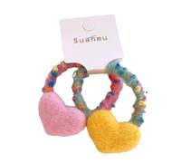 Pinzas de fieltro para el pelo con diseño de corazón y lazo suave para el | Pinzas para el pelo en forma de corazón con lazo suave y cómodo, estructura segura para niños pequeños, para niñas pequeñas