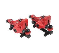 Pinzas de Freno de Disco Hidráulico de Tracción de Línea, 2 Uds., Frenos de Disco de Aleación de Aluminio para Bicicleta de Montaña MTB, Bicicleta Eléctrica, Scooter Eléctrico(Rojo)
