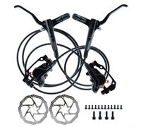 Pinzas de freno de disco hidráulico para bicicleta con juego de palanca prellenado, pistón doble de aleación de aluminio para compatibilidad de 140/160 mm (izquierda delantera derecha trasera con 2