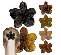 Pinzas de garra de flores para el cabello,Pinzas de garra de pelo florales, 6 horquillas de flores estilo francés para vacaciones junto al mar, Pinza de pelo de playa de pelo grueso vintage para niñas