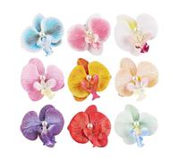 Pinzas de garra de flores para mujeres, pinzas de garra de flores, 9 garras artificiales para el pelo de flores, antideslizantes, elegantes, accesorios de estilo de vacaciones para luna de miel