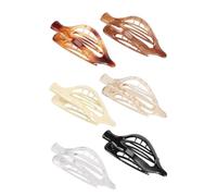 Pinzas de garra planas: juego de 6 pinzas para el cabello, accesorios para el cabello con mango antideslizante, diseño retro francés, pinzas para el cabello ligeras y duraderas, ideales para peinar ha