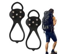 Pinzas de hielo de invierno, 2 unids portátil fuerte trepadora agarre nieve tracción, hielo nieve zapatos de tracción pinzas para caminar Tacos de hielo botas de entrada resistentes Zapatos