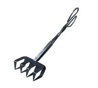 Pinzas de hierro para leña, abrazadera larga de metal con diseño de dientes para un manejo cómodo de carbón y carbón, accesorios de playa