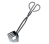 Pinzas de hierro resistentes con abrazadera de metal para manejo de carbón y leña, ideal para acampar y actividades al aire libre