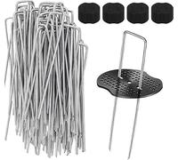 Pinzas de jardín de Metal Resistente, Paquete de 50 Unidades, 150 mm, pasadores de césped Artificial, Clavijas de Membrana de Control de Malas Hierbas