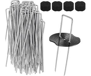 Pinzas de jardín de Metal Resistente, Paquete de 50 Unidades, 150 mm, pasadores de césped Artificial, Clavijas de Membrana de Control de Malas Hierbas