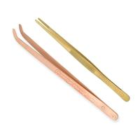 Pinzas de latón y cobre para decapado, curvadas y rectas, largas, no magnéticas, para solución de decapado, joyería, herramientas de manualidades, ideas de regalo PTL®