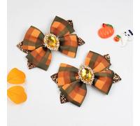 Pinzas de lazo para el pelo de calabaza otoñal para niñas, lindas pinzas hechas a mano con lazo de colores de otoño feliz otoño, horquillas de cocodrilo, para dar gracias, Halloween, vestido,