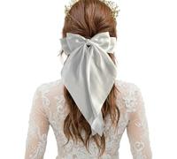 Pinzas de lazo para mujer, pinzas de pelo de satén | Pasadores de pelo de cola larga, pinzas de pelo grandes para adultos y mujeres para accesorios para el cabello