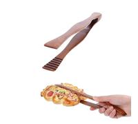 Pinzas de madera de bambú para servir, para buffet, postres, carnes y camping, prácticas pinzas de cocina