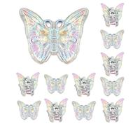 Pinzas De Mariposa Para El Cabello,Pinzas Para El Cabello De Mariposa Para Niñas | Clips de mariposa 12 piezas de horquillas de mariposa | Pinzas para el cabello transparentes, coloridas y plateadas y