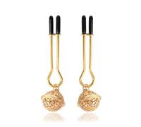 Pinzas de metal for pezones, 2 piezas, estimulador, ataduras, coqueteo, burlas, juguete sexual for mujeres, esclava, juego de pareja, pinzas for clítoris y pechos femeninos(Gold 2)
