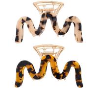 Pinzas de metal para el cabello, pinzas para el pelo con estampado de leopardo para cabello grueso y fino, concha de tortuga, acetato de celulosa, antideslizante, pinza de mordaza para cabello largo