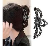 Pinzas de metal para el pelo de aleación, 1 pinza de metal para cabello fino y grueso, estilo punk y Y2K (araña negra 02)