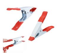 Pinzas de muelle de metal robusto - Juego de 2 unidades (4 pulgadas) con agarre antideslizante y protección superficial - Ideal para madera, lonas, casa y camping (2 x 10 cm)