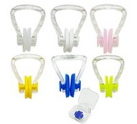 Pinzas de Nariz para Natación, 6 Piezas Silicona Impermeable Clip de Nariz con Caja de Almacenamiento, para Adultos, Principiantes