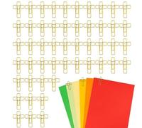 Pinzas de papel de la Biblia - 50 marcapáginas de cruz de corazón dorado, clips de papel elegantes y decorativos, para mujeres, hombres, profesores, estudiantes y estudiantes en casa, escuela, oficina