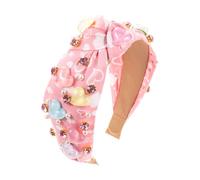 Pinzas de pelo de metal para el día de San Valentín, diademas de tela con borde ancho, accesorios para fiestas de San Valentín, accesorios para niñas (A, talla única)