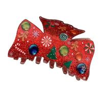 Pinzas De Pelo En Forma De Garra Para Navidad,Barras De Peinado Grandes Lindas Patrón De Pan De jengibre Enchufe Sólido | Pinzas De Garra Para Invierno Y Accesorios Para El Cabello | Para