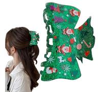 Pinzas De Pelo Navideñas Para Mujeres - Accesorios De Estilismo Grandes De Papá Noel Y Hombre De Jengibre,Pinzas De Pelo Para Mujeres En Invierno Y Vacaciones | para Familia Amigos Y Niños En Fiestas