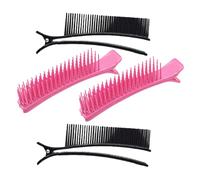 Pinzas de Peluquería para Seccionar Cabello, 4 Piezas de Plástico | Antideslizantes y Ligeras, para Secado Secador en Salón, para Mechones Finos y Peinado