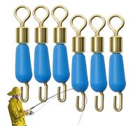 Pinzas de, Pescado swivels | 6X Conector de señuelo de Enclavamiento Seguro de Agua Salada - Clips de broches antiviento, Ruedas de para Agua