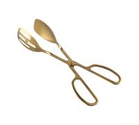 Pinzas de servir de acero inoxidable para barbacoa y cocina casera, herramienta eficiente para levantar carne y verduras (dorado)