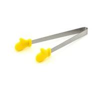 Pinzas de silicona en forma de guante, pinzas de barbacoa de silicona resistentes al calor y buffet de ensaladas de 5 pulgadas, pinzas de frutas de silicona para cubitos de hielo azúcar, amarillo