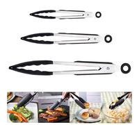 Pinzas de Silicona para Airfryer,3 Pcs Pinzas de Cocina Silicona Pinzas Freidora de Aire Pinzas Cocina de Acero Inoxidable con Puntas de Silicona para Asar y Cocinar