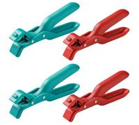 Pinzas de silicona para placas calefactoras y pinzas de silicona para freidora de aire caliente, pinzas para rouladenklammern y pinzas de cocina con mango fijo, 4 unidades de pinzas de cocina en rojo